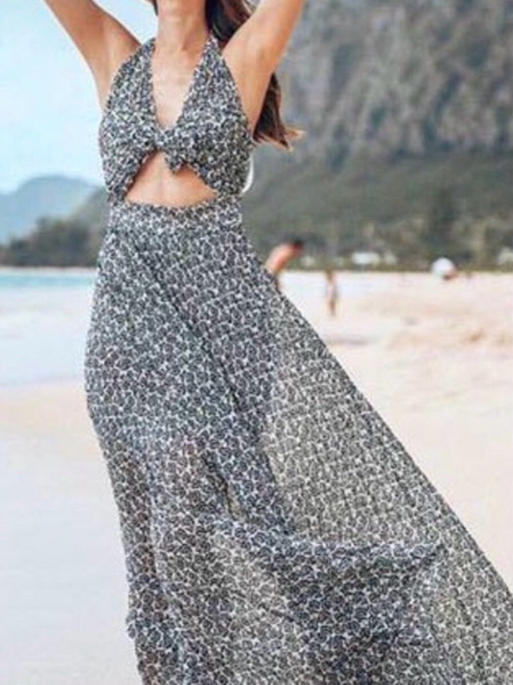 A.L.C. Macpherson Tie Front Floral Maxi Pleaded Dress size 8